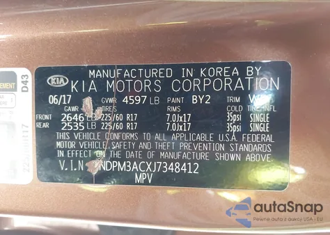 2018 Kia Sportage Lx z USA, uszkodzony, nr VIN KNDPM3ACXJ7348412